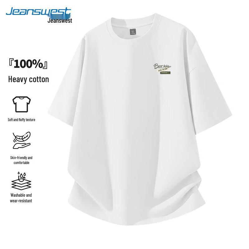 Jeanswest Men s 2026 Summer Cotton Round Neck T-Shirt L