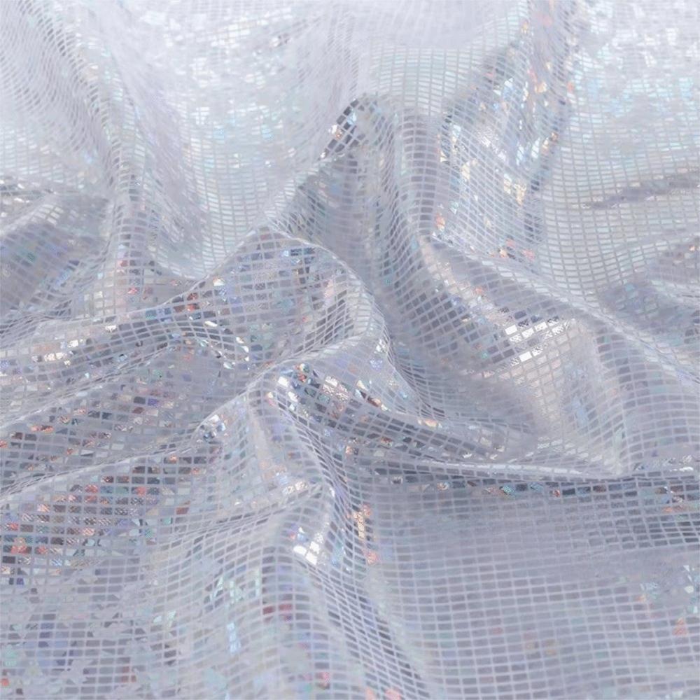DIY 100x150cm Metallic Gold Foil Fabric Colorful Laser Apparel Cloth Shining Sewing Material Stage Performance Clothing
