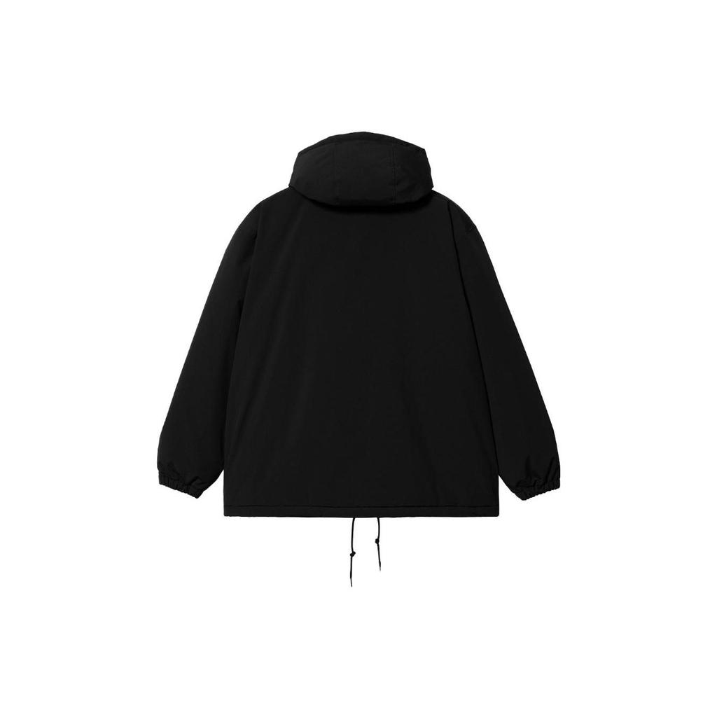 Carhartt WIP FW23 Tour Series Coach Jacket Solid Color Letter Drawstring Hooded Coach Jacket Men Jacket Black I032247-0D2-XX
