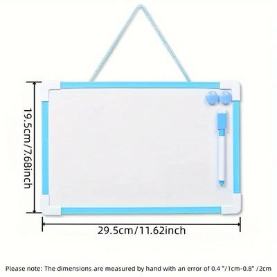 Lot de 1 tableau blanc magnétique double face - Comprend 2 marqueurs, aimants, fixation murale pour la maison/le bureau/la salle de classe, surface en PVC facile à nettoyer