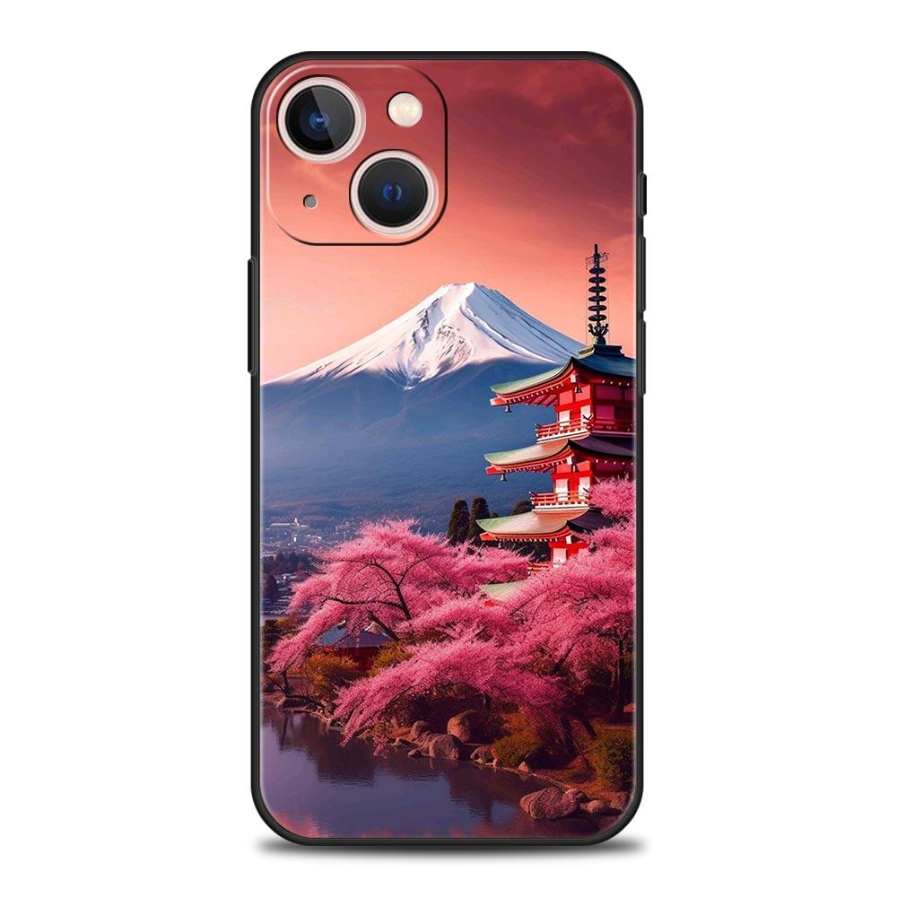 

Japanese Anime Landscape Art Phone Case For iPhone 16 13 15 14 12 11 Pro MAX XR X SE XS 7 8 Plus Soft TPU Shell Cover iPhone 11