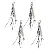 2/4/6Pcs Alloy Fishbone Keychain Pendant Black Rope Design Lightweight Key Chain Backpacks Cars Key Organizer Accessories