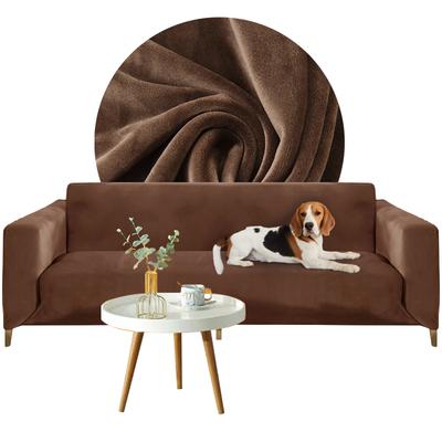Couch Cover 3-Seater Sofa, Sofa Bed, Brown Velvet