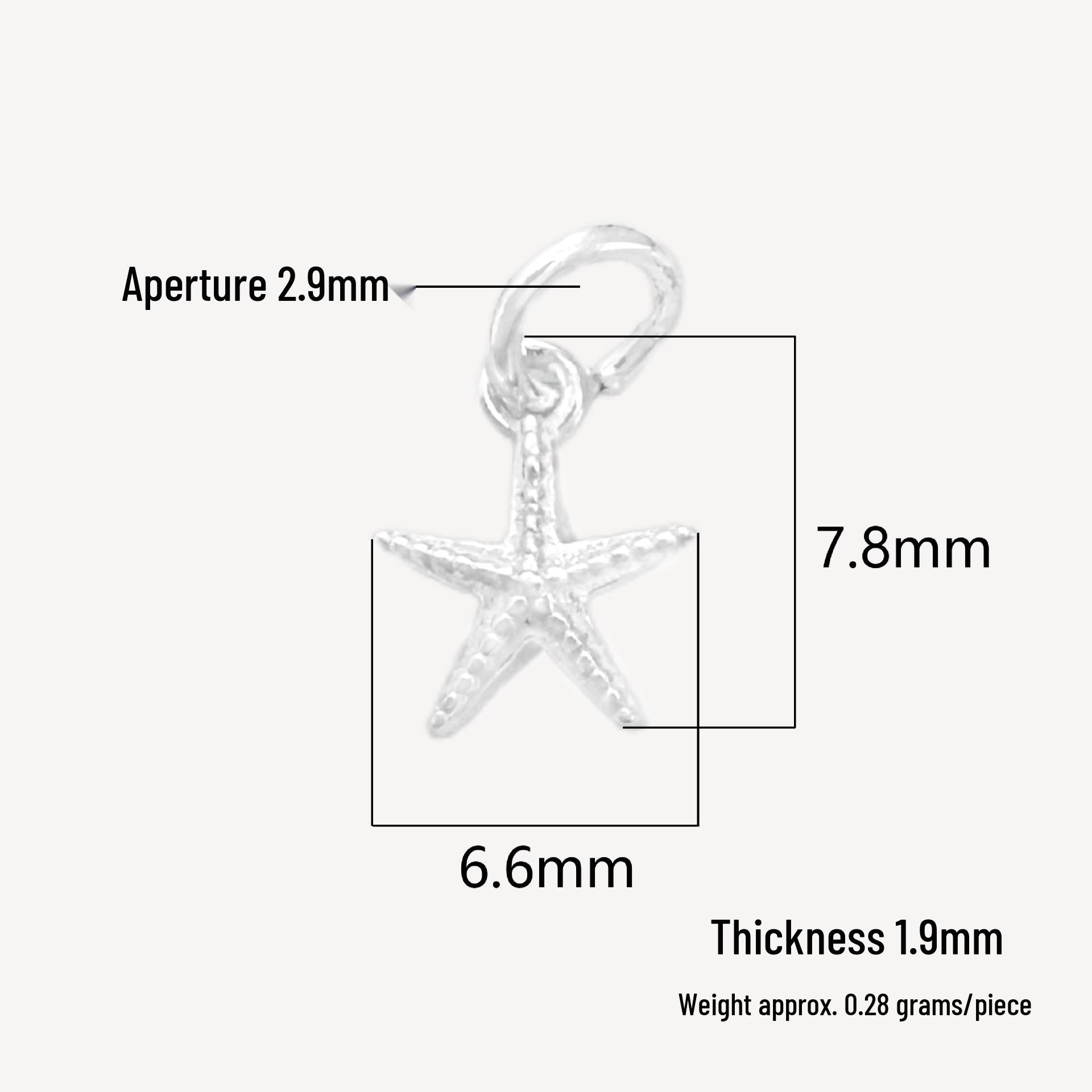 Sterling Silver Starfish Shell Pendant Charm for DIY Bracelets & Necklaces S999 Sterling Silver