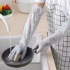 Extra Long Waterproof Dishwashing Gloves for Kitchen and Laundry, Jelly Color PVC