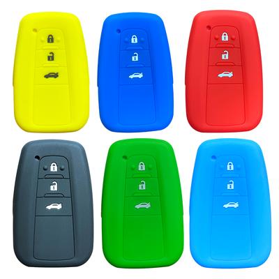 Silikonowe etui na kluczyk samochodowy 3 przyciski do Toyota Corolla TS 2021 Land Cruiser Prado Camry V70 C-HR Prius RAV4 Xa50 2020 Pokrowiec na kluczyk