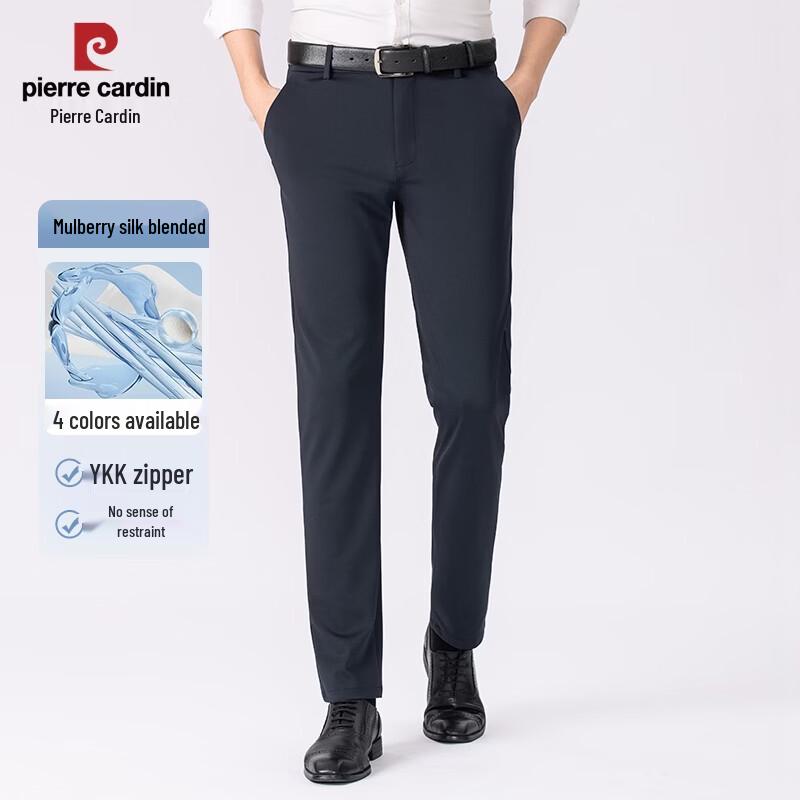 

Pierre Cardin Men s Silk Blend Straight-Leg Casual Pants 38