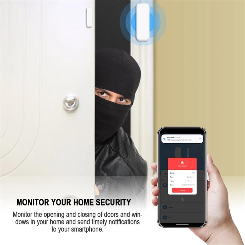 Tuya WiFi Door Sensor Window Sensor Smart Home Wireless Door Detector Door Open / Closed Alarm- System