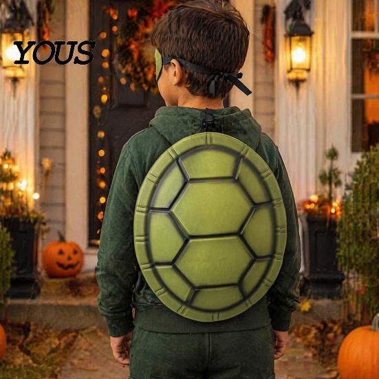 Soft EVA Foam Shell Turtle Costume for Kids, Halloween Ninja Cosplay Party Accessory, Comic Exhibition Backpack Prop Dress Up, Festival Carnival