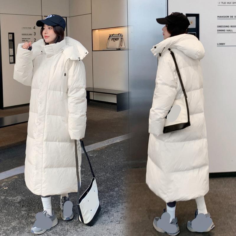 Autumn And Winter Down Cotton Jacket Women's Hooded Warm Jacket Medium Length Thick Cotton Jacket