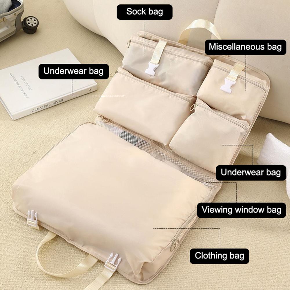 Bolsa de armazenamento de viagem 7 em 1, organizador de mala, classificação de roupas e roupas íntimas, bolsa de armazenamento de grande capacidade