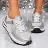 2026 Estive Nuove Scarpe Piatte da Donna Taglie Forti Punta Tonda Colore Unico Allacciatura Frontale Scarpe Basse Casual
