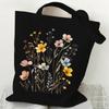 Woman's Shoulder Bag Wildflowers Pattern Tote Bags Canvas Shoulder Bags for Travel Daily Commuting Women's Reusable Shopping Bag