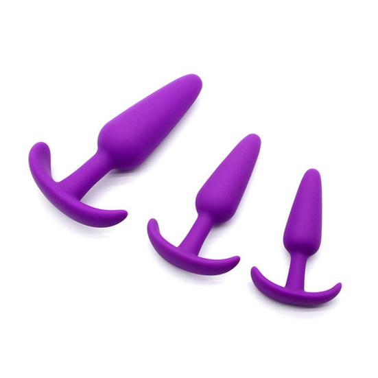 Silicone Hygienic Anal Plug Skin-friendly Smooth Surface Boat Hook Shape Butt Plug for Couples