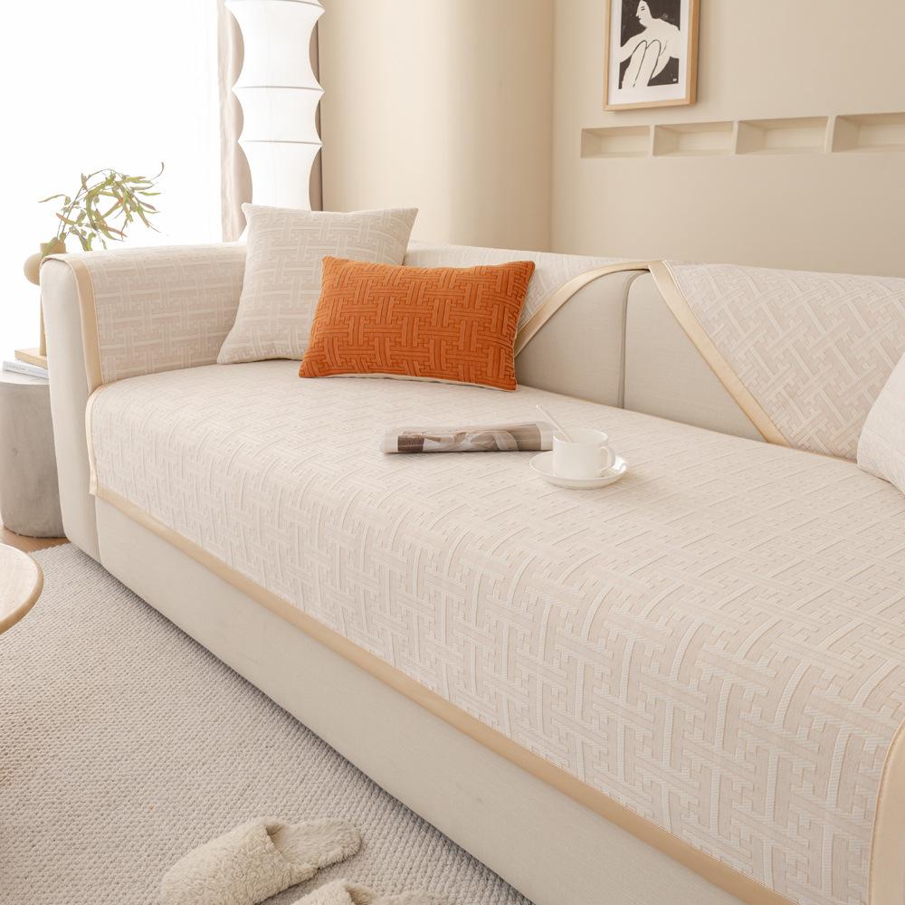 Fresh Sofa Cushion Four Seasons Universal Chenille Cushion Leather Sofa Cover All-Inclusive Universal Cover Cloth Backrest Towel