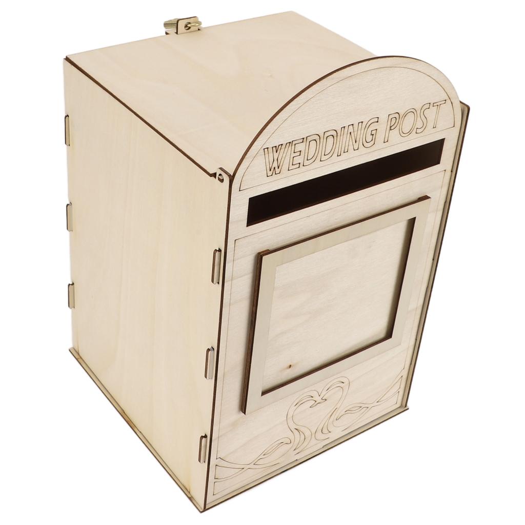 DIY Tre Bryllupspostkasse Postkasse med Lås Nøkkel for Mottakelse Bryllupsdag Fest