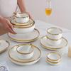 Jing Zhou Yuan Minimalist Gold-Rimmed Ceramic Dinnerware Collection