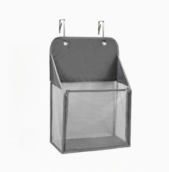 

1pc Foldable Wall Hanging Mesh Laundry Basket Over the Door Laundry Hamper Portable Hanging Hamper For Bathrooms And Dormitory