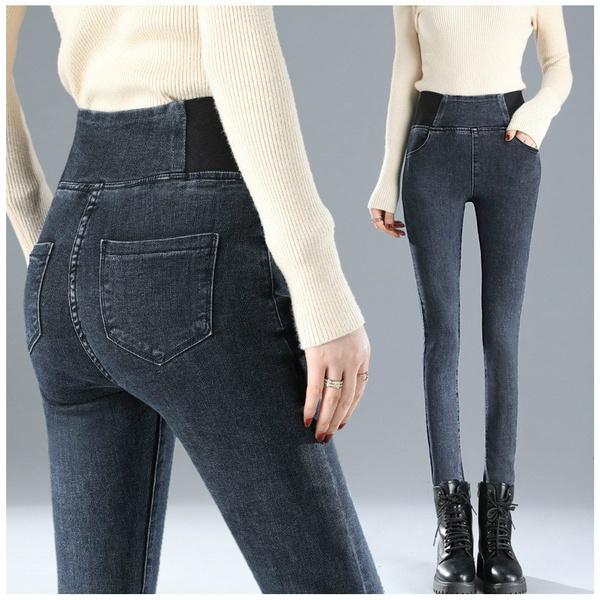 Jeans Slim Denim Pants Women's High Waist Skinny Jean Vintage Wash Pencil Stretch Leggin