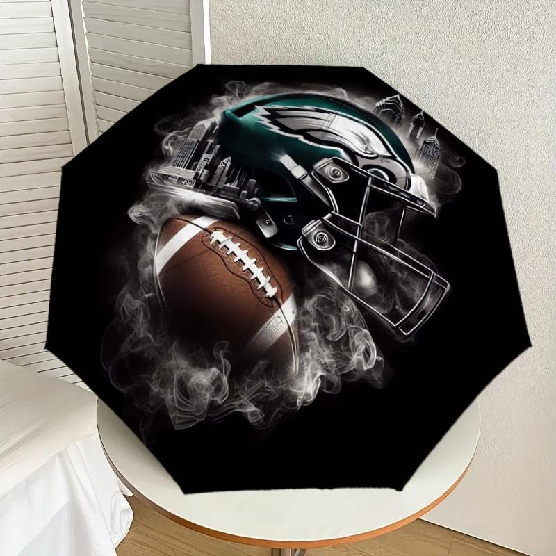 

1pc Philadelphia Eagles Helmet Art Print Umbrella with Plastic Handle,Suitable for All Seasons Home Travel Outdoor UmbrellaDD447