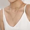 "Love and Protection" European and American Cold Cross Stacked Necklace Personalized Fashion Niche High-end Sense Collarbone Chain