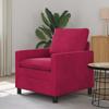 Sofa In Wine Red 76 X 81 X 87.5 Cm Velvet