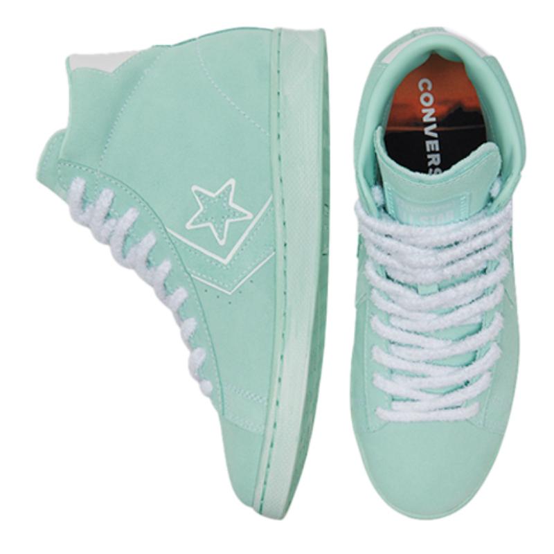 Converse Cons Pro Leather Hometown High-Top Board Shoes Unisex Lake Green