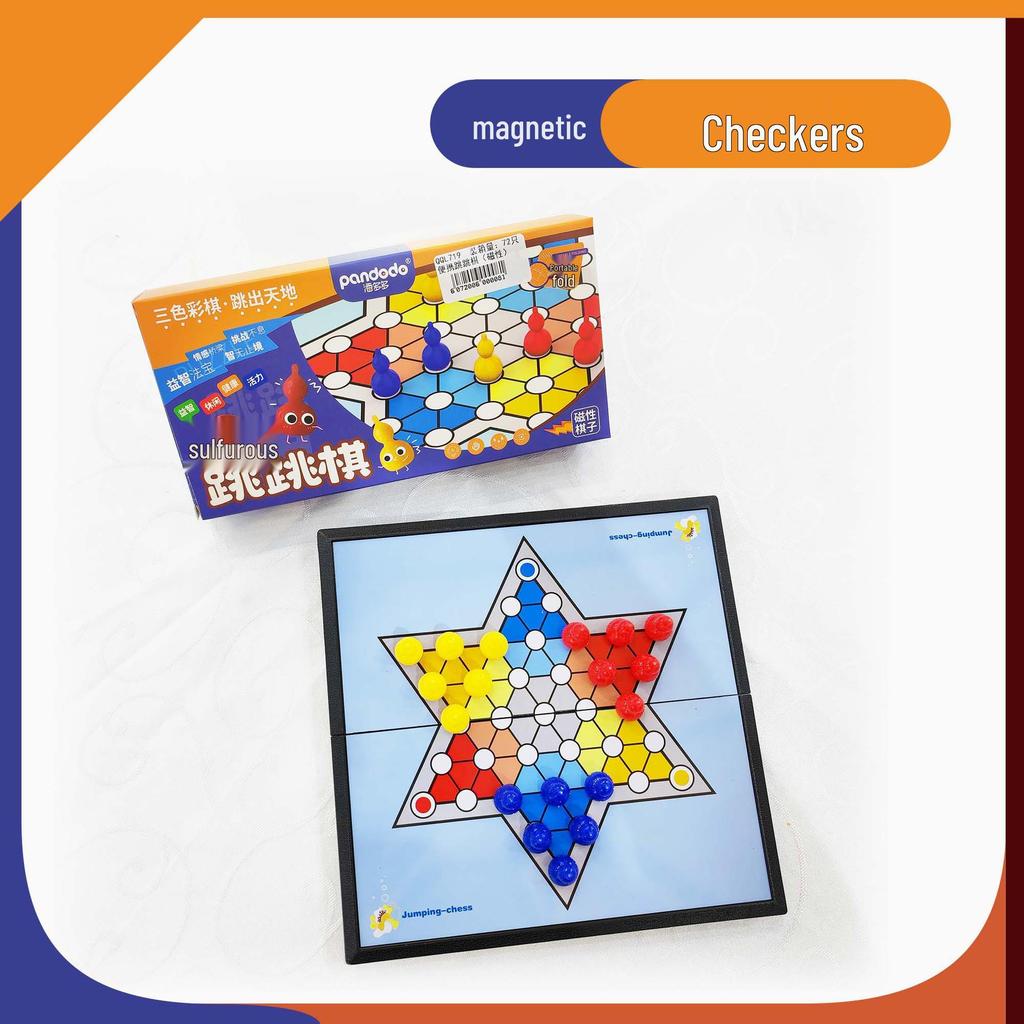 Portable Folding Magnetic Ludo & Gomoku Game Chess Toy