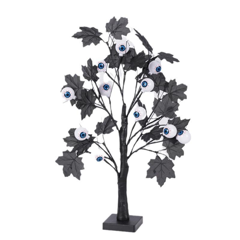 Cross-border New LED Halloween Birch Tree Pumpkin Ghost Eyeball-shaped Abstract Style Dimmable Lights; Glowing Lights