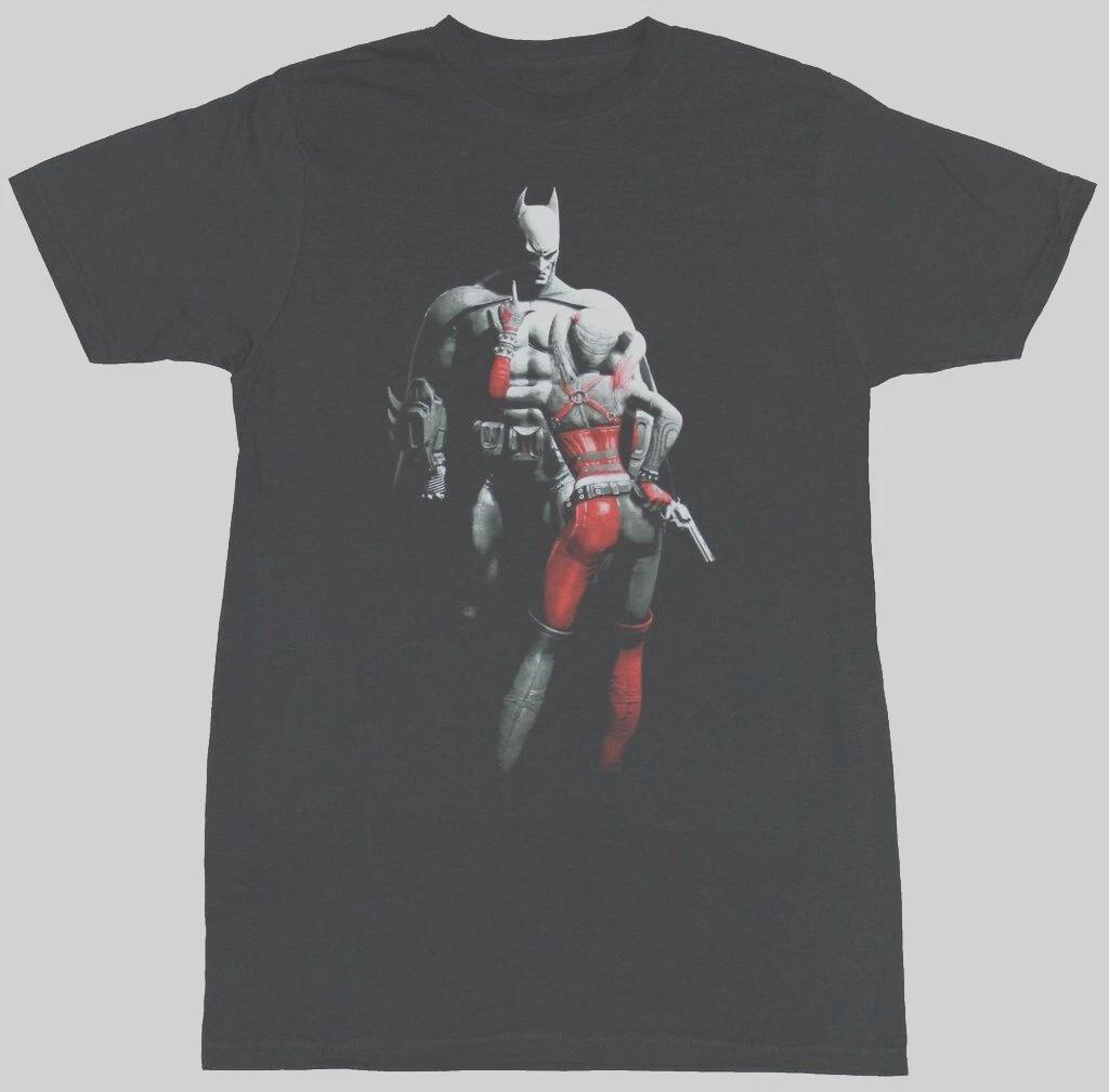 Arkham Origins Mens Batman & Harley Quinn Charcoal Shirt New XS, M L