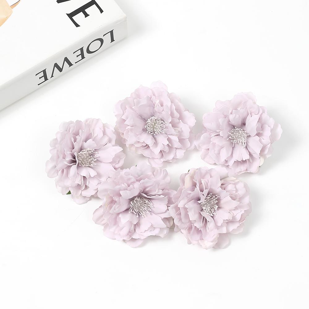 10/20Pcs Artificial Peony Flower 6cm Silk Fake Flower Room Home Decor Wedding Decoration DIY Bridal Wreath Bouquet Handicraft