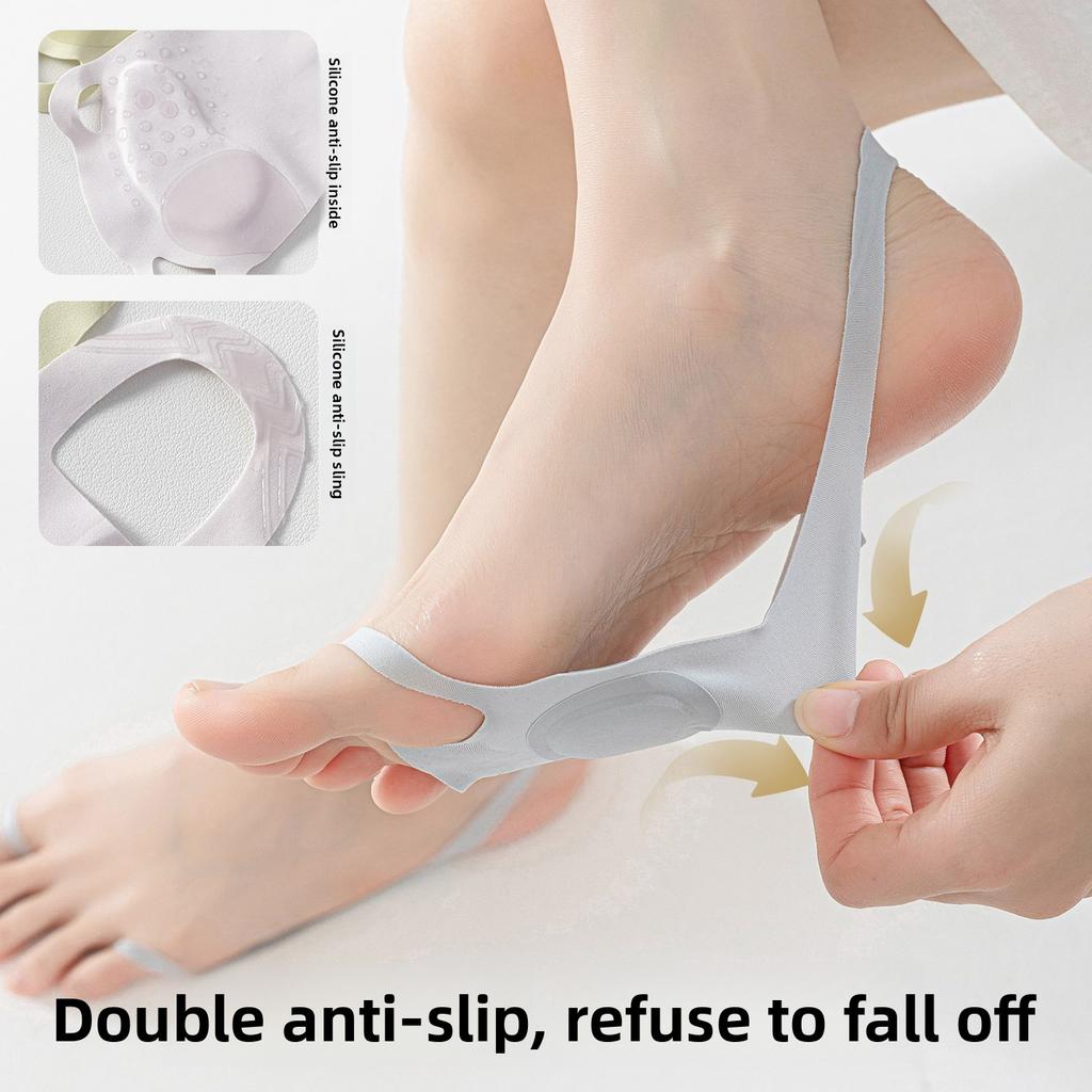 Chaussettes Invisibles Mi-longues avec Ouverture Basse Adaptée aux Enfants, Antidérapantes, Antidérapantes au Talon, Chaussettes Bateau Sans Orteils en Soie Glacée