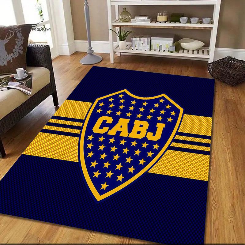 Club Atletico Boca Juniors2 Flannel Pattern Square Carpet,Area Rug,Carpet Rug for Living Room Bedroom Sofa Playroom Decor,Non-slip Floor Mat