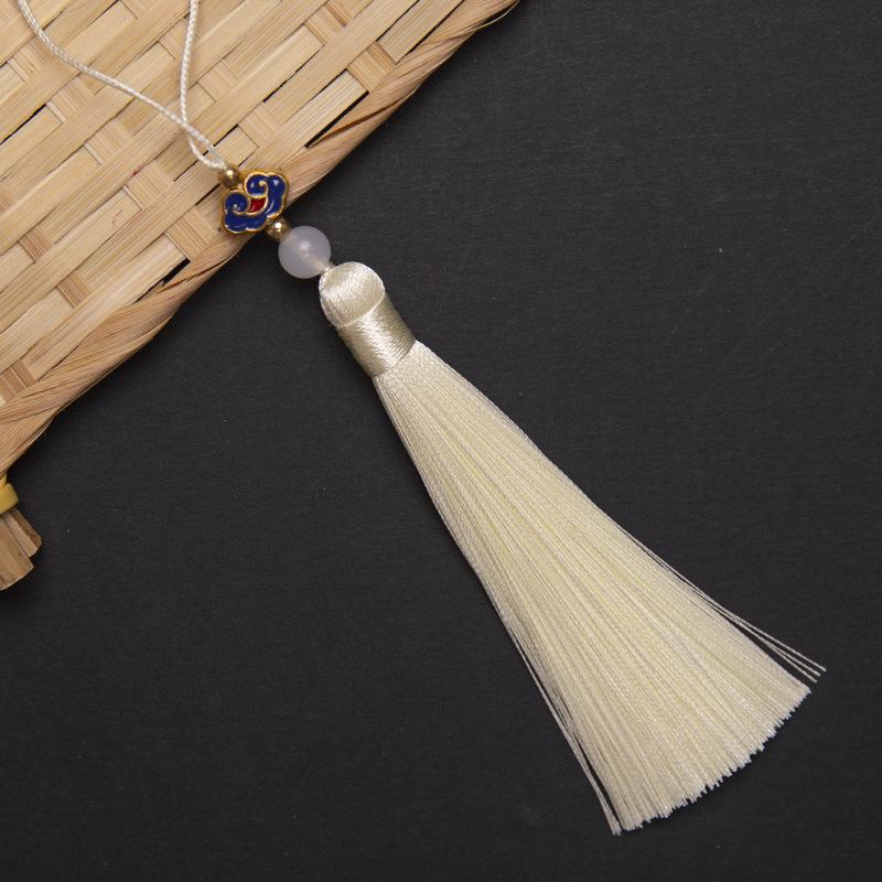 10cm Polyester Silk Tassels Auspicious Clouds Cap Fringe for DIY Crafts Bag Clothing Accessories Curtains Home Decoration 5PCS