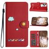Suitable for Apple 16 Pro Max Phone Case, iPhone 15 Leather Case, Cartoon Painted Case, Flip Cover with Card Slot, 14 Protective Case