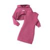Rochie vestă hanorac tricotată cu nervuri pentru fete, toamna 2025