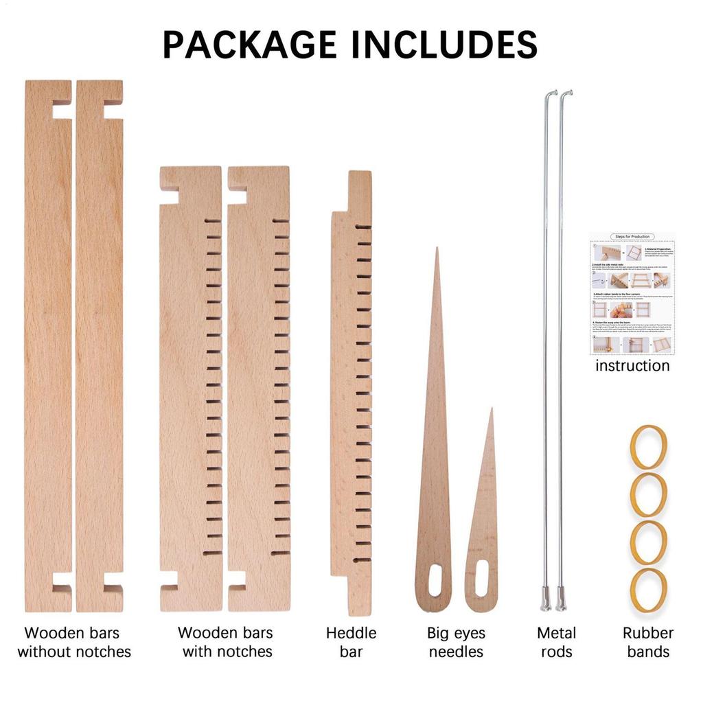Dětská tkací sada Dřevěná tkací řemeslná sada pro dospělé Opakovaně použitelné nástroje na pletení příze Lehký ručně pletený stroj pro začátečníky