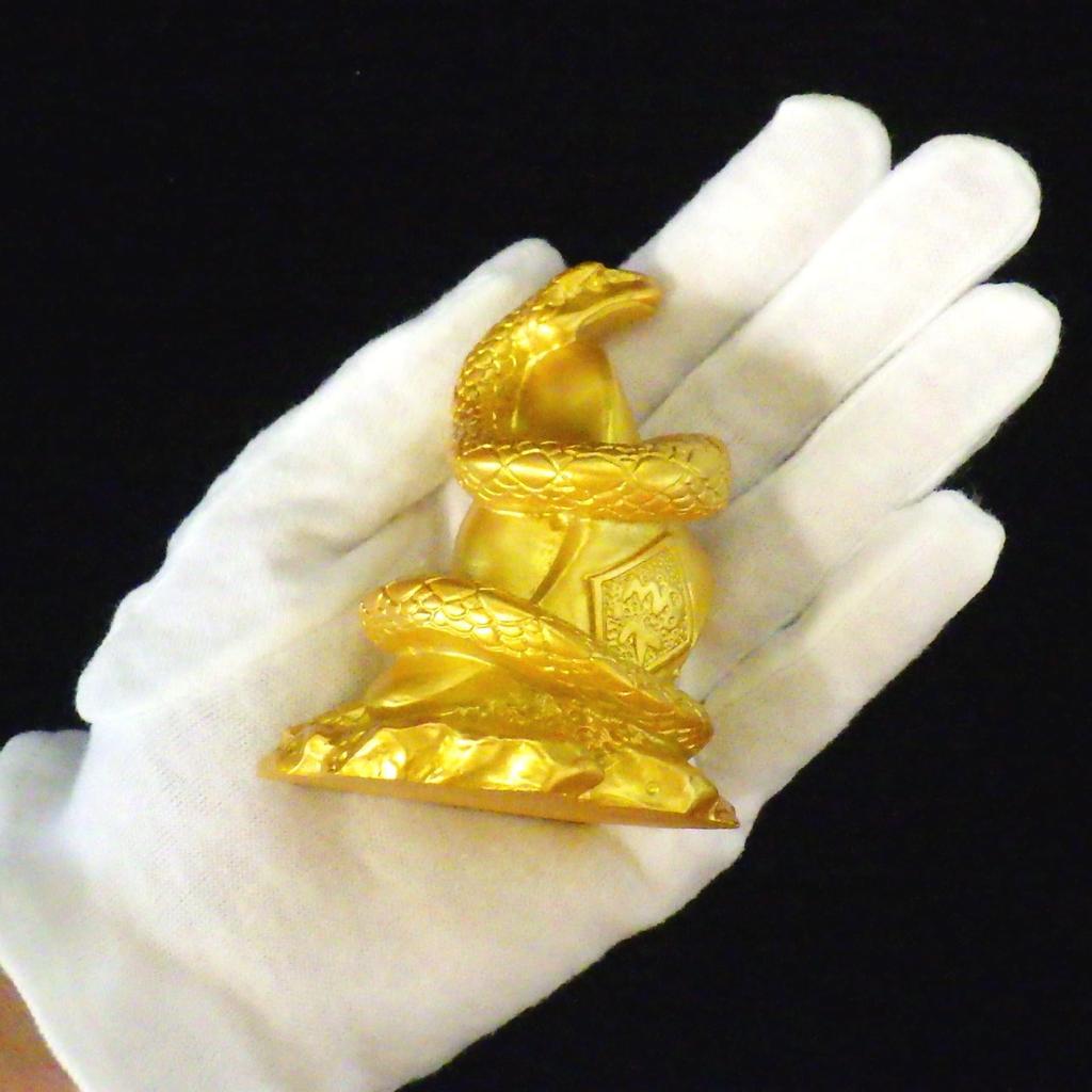 Chinese Zodiac Figurine, Snake, 2025 Year of the Snake, Gold, Feng Shui, Resin, Palm-sized, Feng Shui Item, Interior Decor