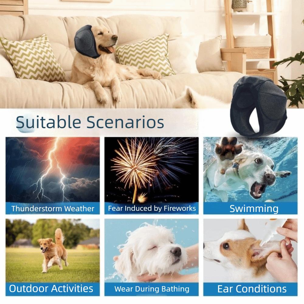 Breathable Dog Calming Earmuff Adjustable Noise Reduction Earmuffs Soundproof Dog Hood Bath Time
