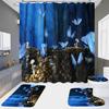 4-Piece Shower Curtain Set with HD Digital Printing | Waterproof, Drill-Free, Ideal for Home/Hotel Bathroom Partition