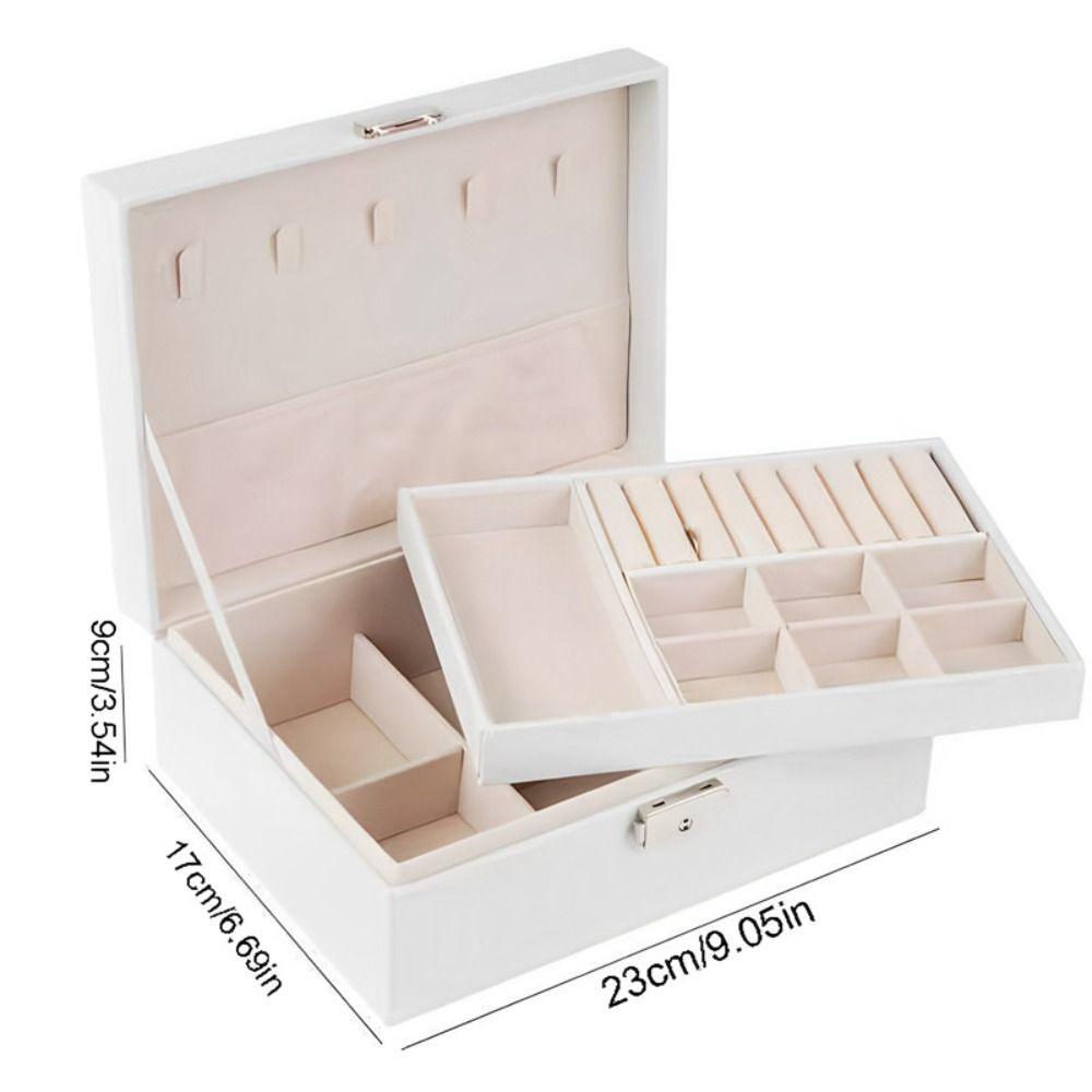 Large Capacity Jewelry Organizer Subzone Jewelry Display Holder Pu Leather Jewelry Box  Gift