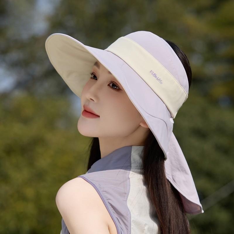 Summer Sun Protection Hat With Removable Shawl For Women Outdoor Casual And Fashion Use