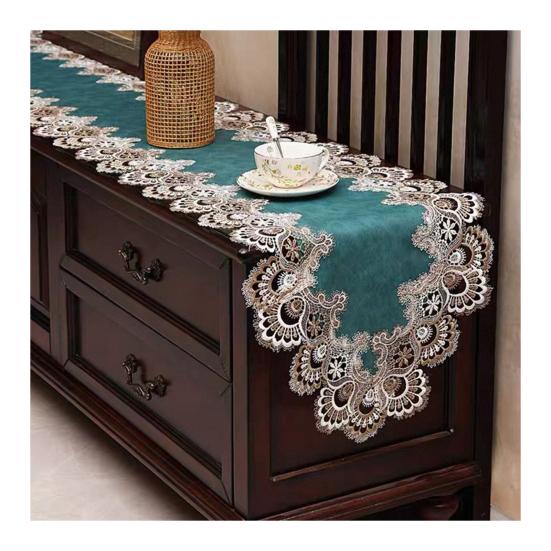 Lace Table Runner, Vintage Lace Dining Table Runner, Non Slip Coffee Table Runners, Waterproof Oil-Proof Table Runner with Exquisite Lace for Dining