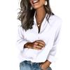 Women's Fashion Casual Solid Color Split Button Long Sleeve Shirt Top