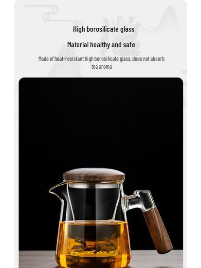 2025 Thickened Glass Tea Infuser Pot - Heat-Resistant Tea Brewer with Water Separation for Home or Office