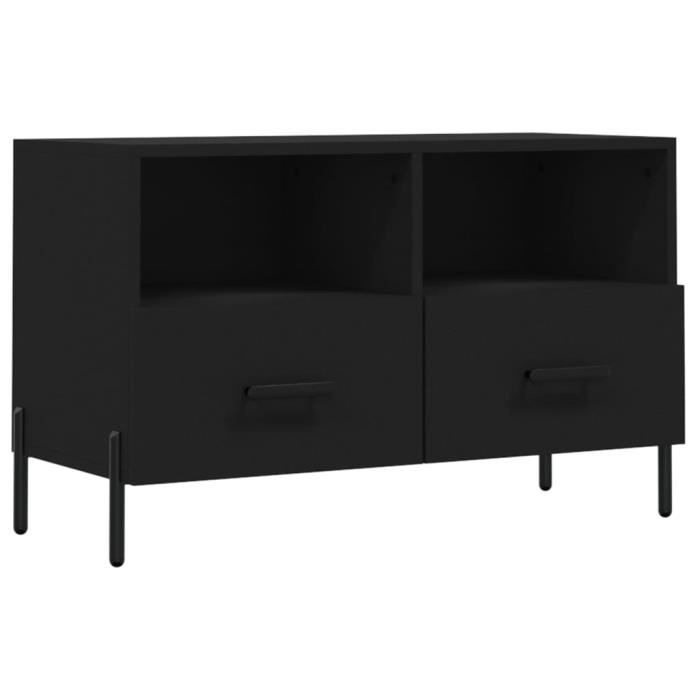 VidaXL Meuble TV Noir 80x36x50 cm Bois d'ingénierie 828981