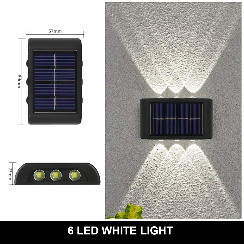 10 LED Solar Wall Lamp Outdoor Waterproof Solar Powered Light UP and Down Illuminate Home Garden Porch Yard Decoration