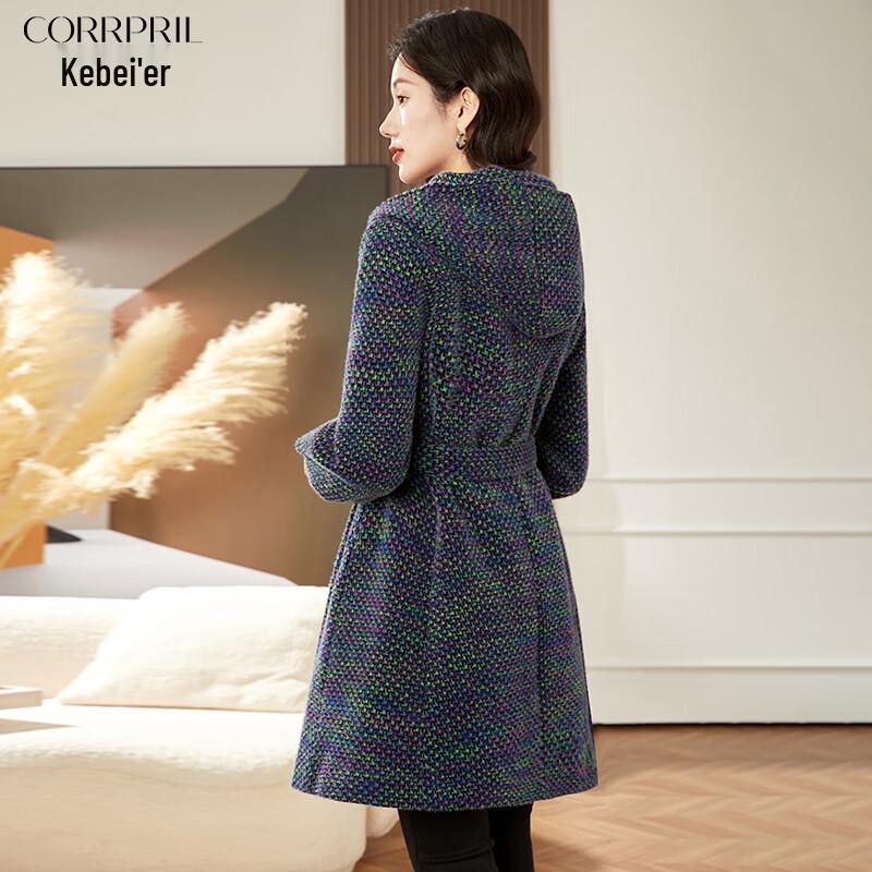 Women's Hooded Wool Blend Waist-Cinching Coat