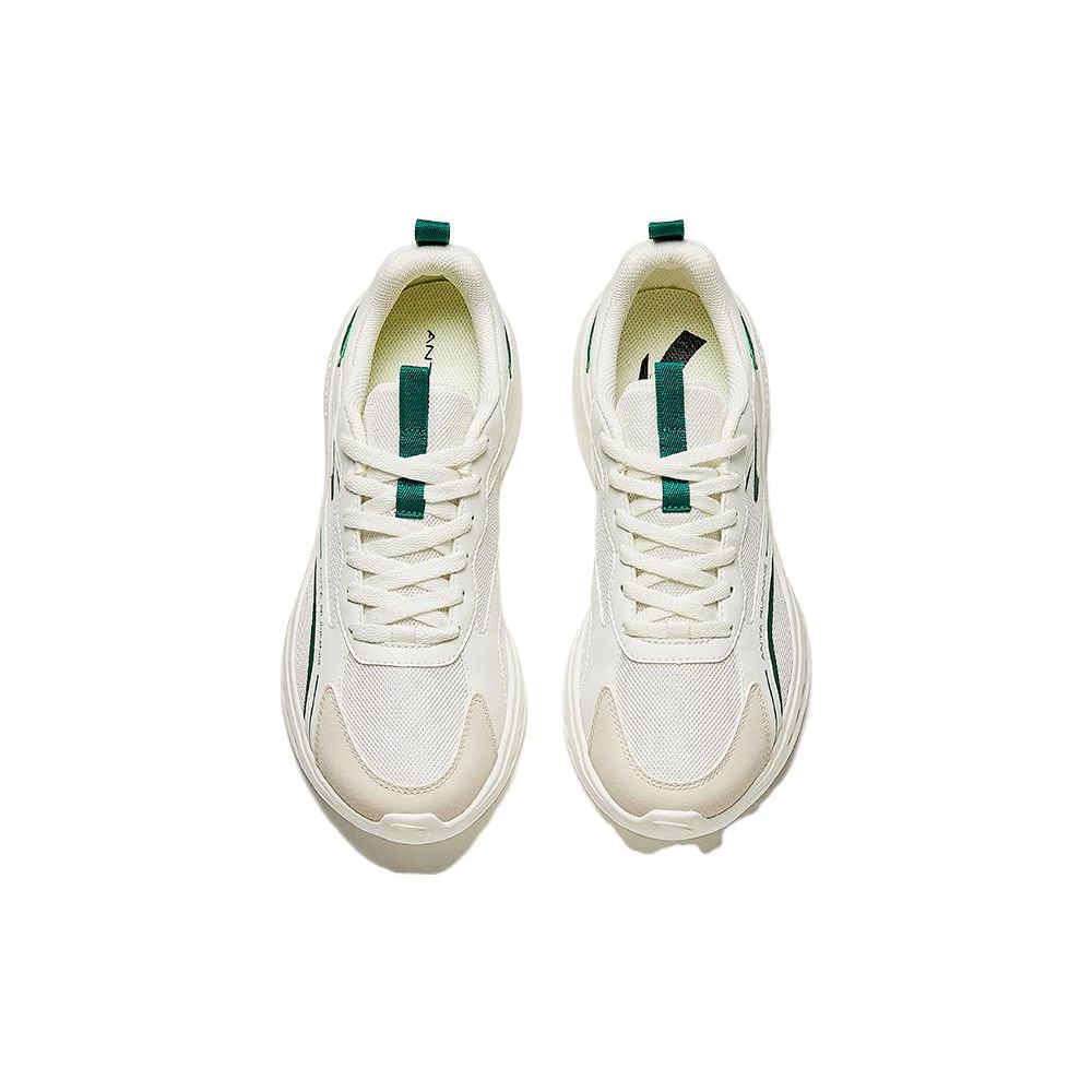 Anta Lightweight Slip-Resistant Durable Low-Top Running Shoes Men Sneakers White Green 912415525-2