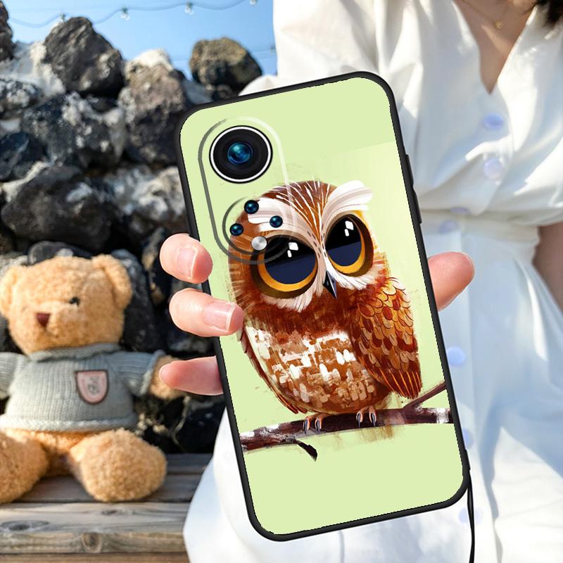 Cute Owl Cartoon Cover For Honor Magic 6 5 Lite Pro 50 70 90 Honor X8b X9b X6 X7 X8 X9 X6a X7a X9a X8a Case